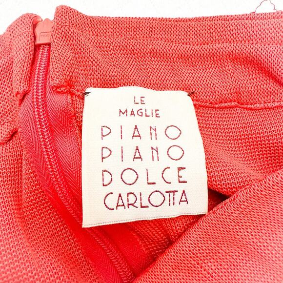 Le Maglie Piano Piano Dolce Carlotta Orange Red Pencil Skirt Size S/M - Picture 2 of 4